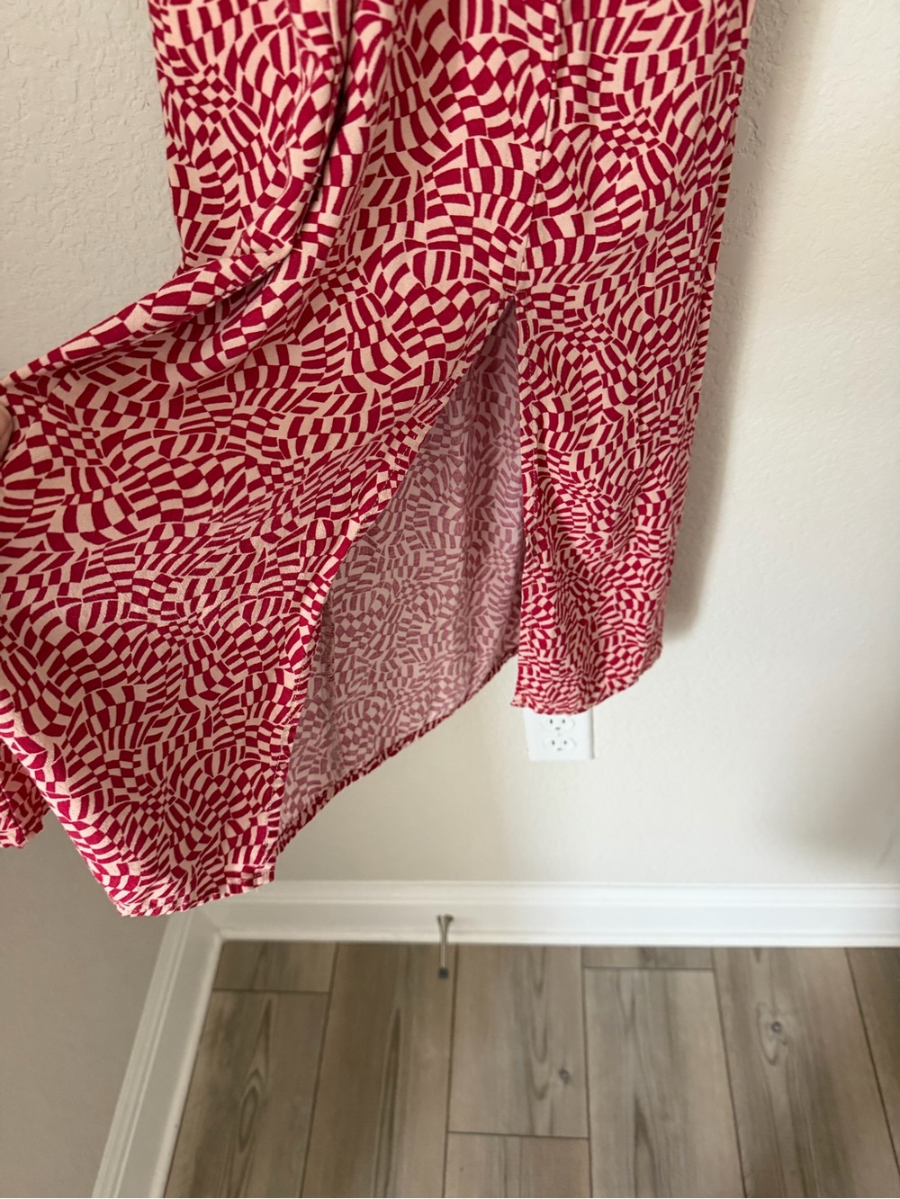 Urban Outfitters Red Floral Midi Dress XS Button Front Slit Sundress cottagecore - Picture 4 of 9